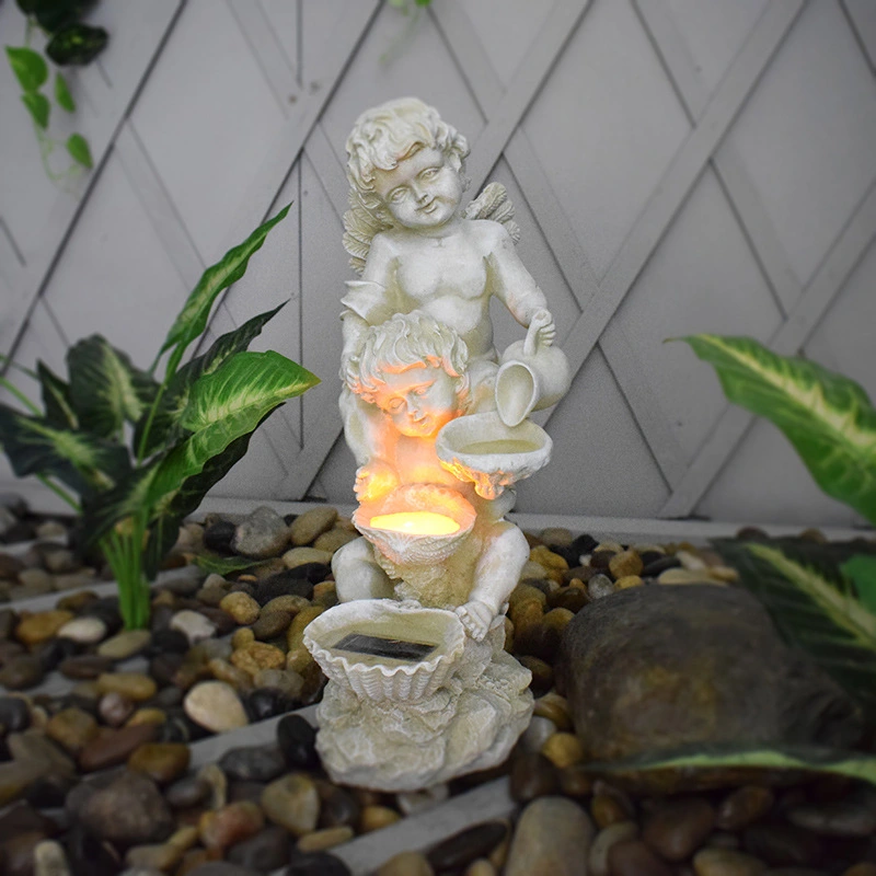 Nordic Creative Flowing Water Resin Decoration Little Angel Outdoor Villa Courtyard Decoration