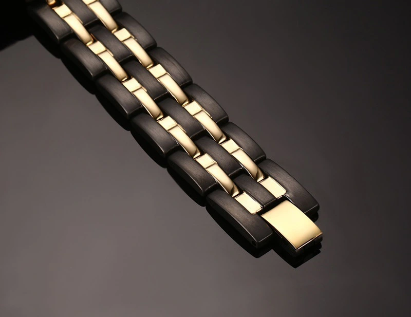 Stainless Steel Between Gold And Black Trendy Bracelet