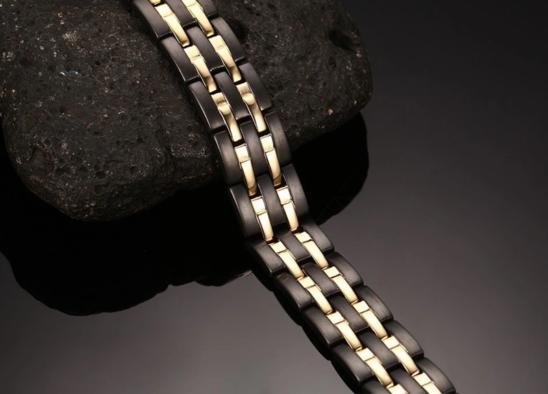 Stainless Steel Between Gold And Black Trendy Bracelet