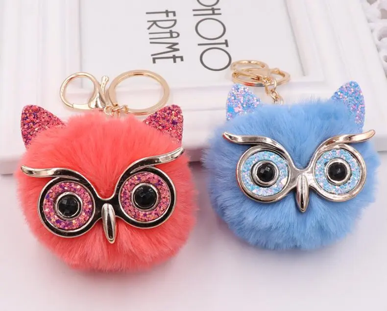 Lovely Owl Plush Doll Kids Favors Fur Ball Key Chain