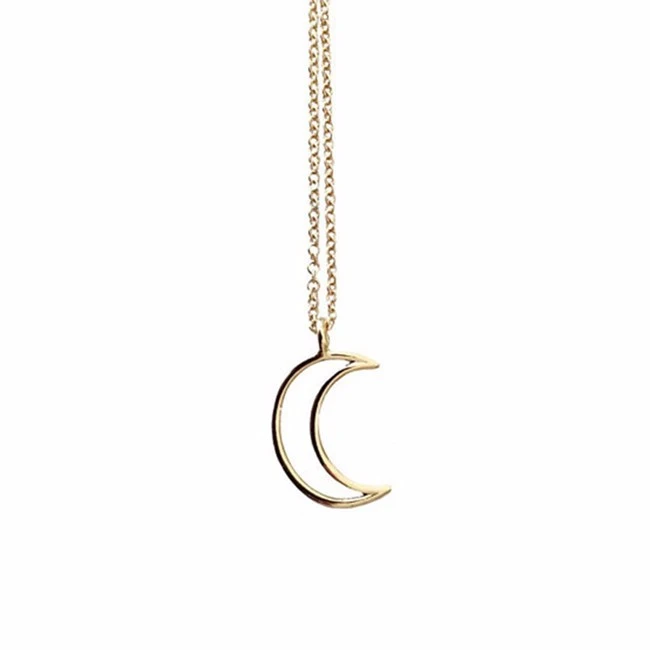 Hollow moon necklace