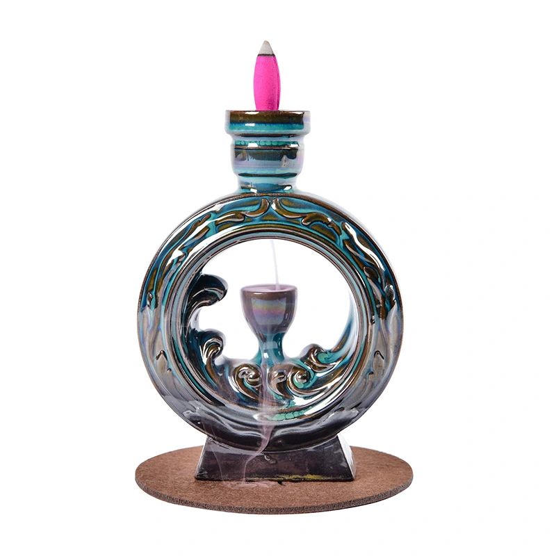 Ceramic Round Bottle Backflow Incense Burner Crafts