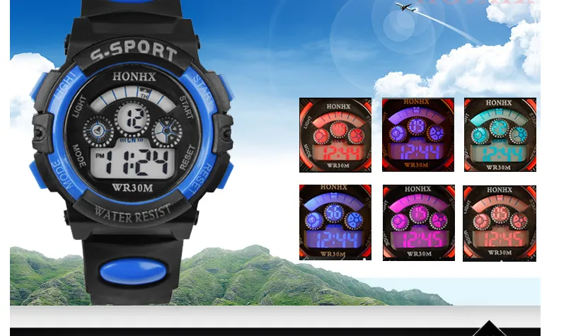 Student electronic watch Multifunctional waterproof LED luminous sports watch