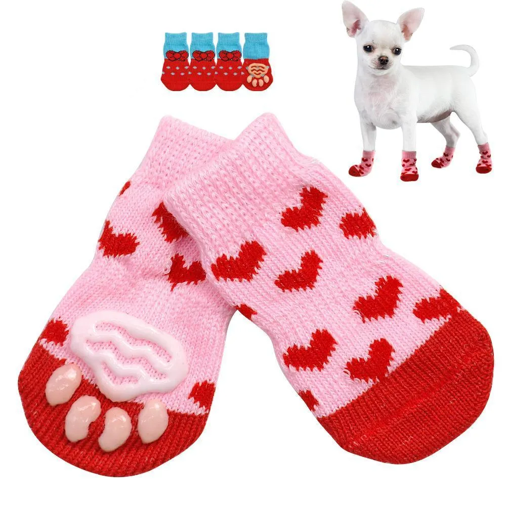 Pet Knit Skid Warm Love Cotton Socks