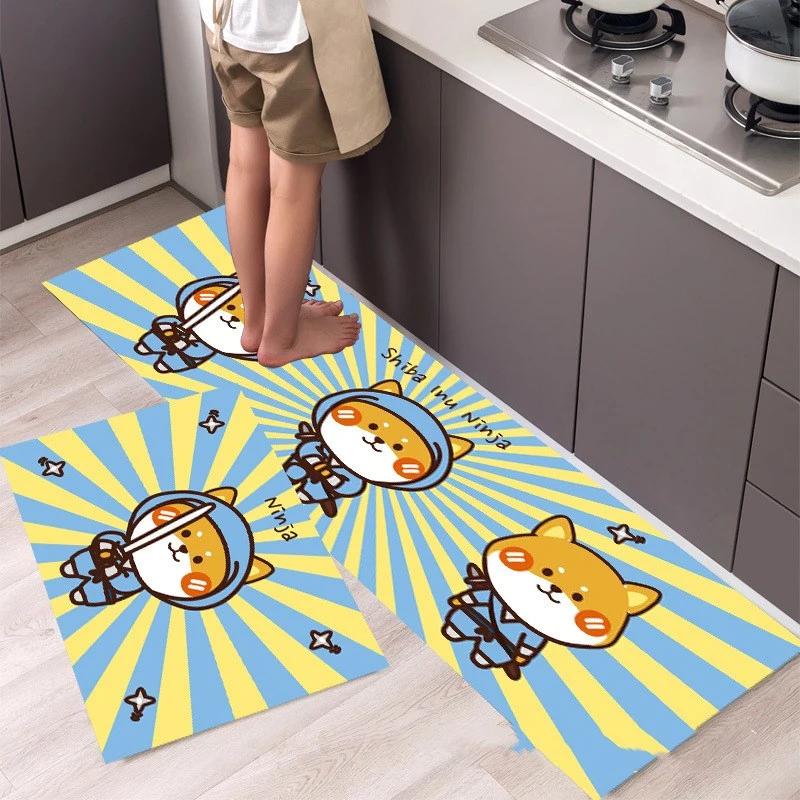 Printed Cartoon Kitchen Carpet Floor Mat Bedside Carpet