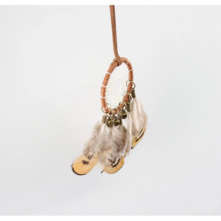 Feather Bell Dream Catcher Necklace Sweater Chain