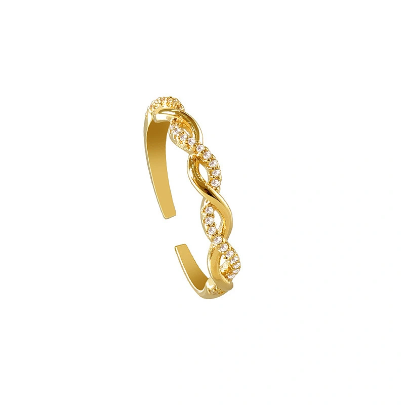 Net celebrity simple wild cold wind ring Twist