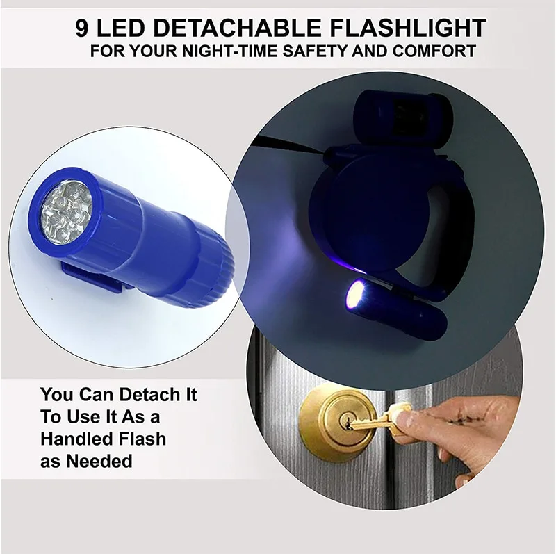 4.5 m LED light and garbage splitter automatic telescopic traction belt (flat rope)