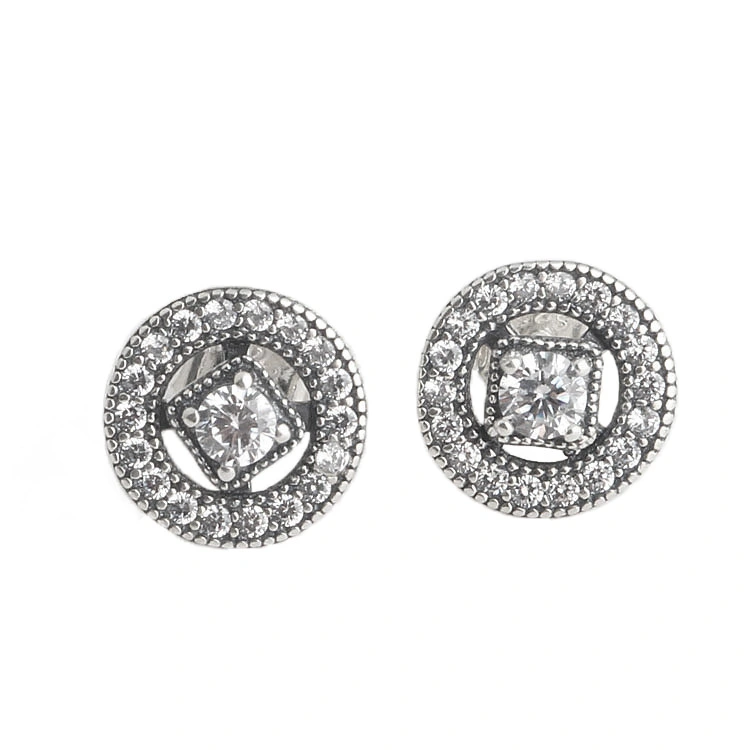Vintage Charm Zircon Stud Earrings