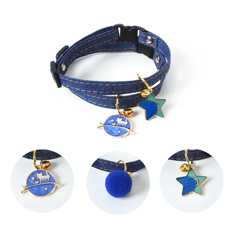 Pet denim five-pointed star pendant