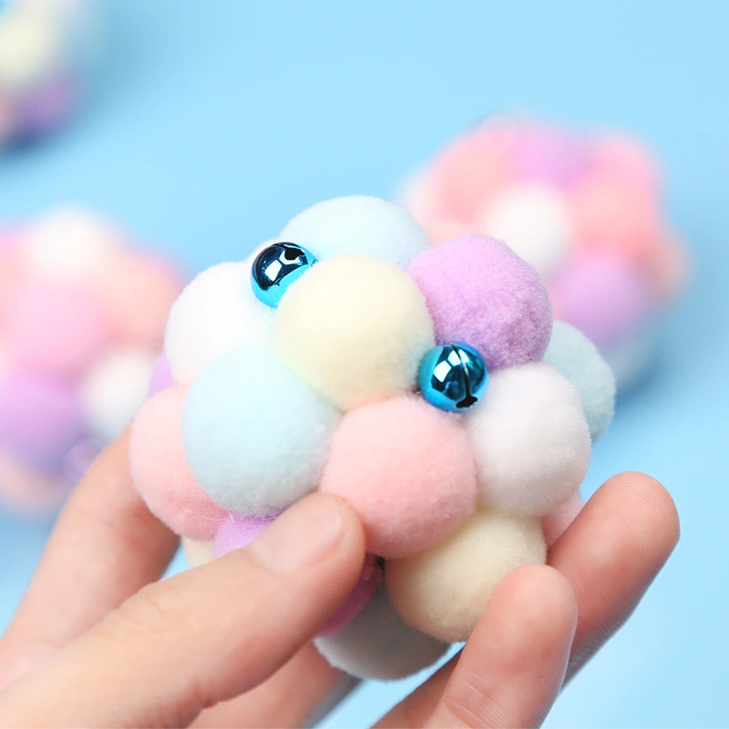 High elastic felt pet plush sounding bell ball