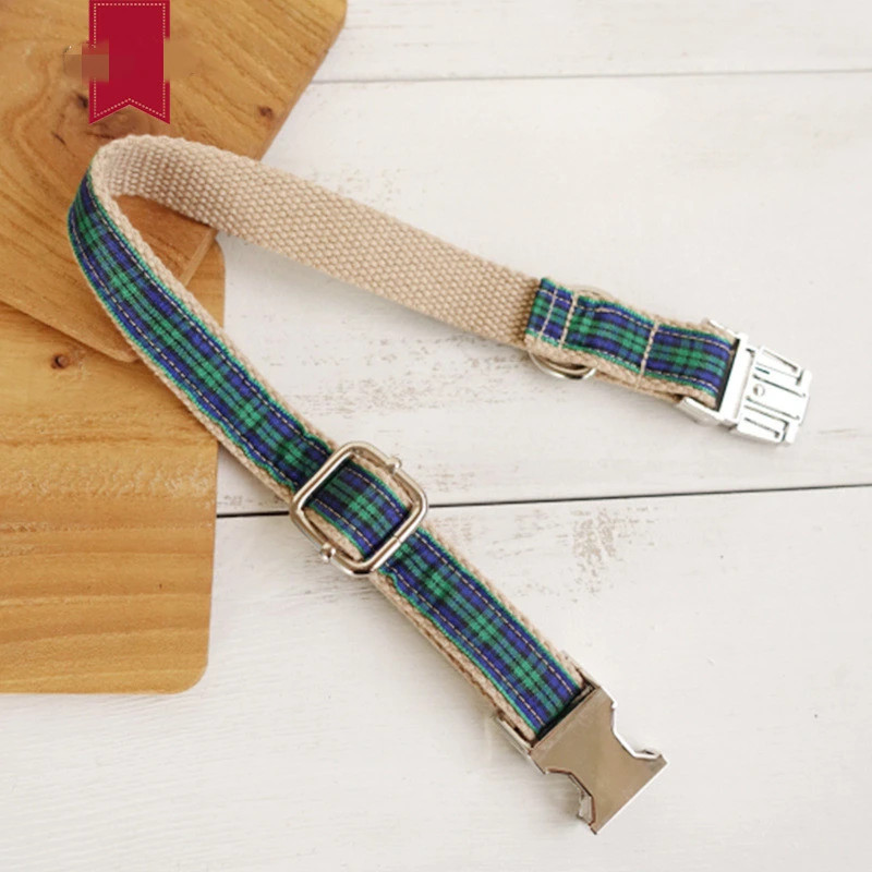 Metal Collar Plaid Dog Collar Pet Supplies