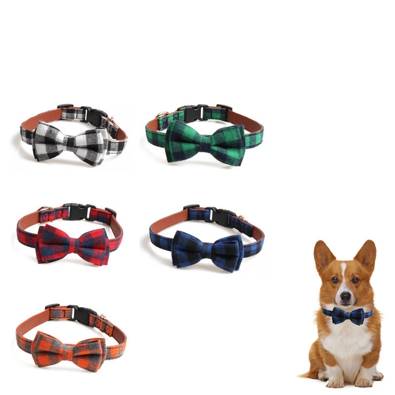 British plaid pet collar