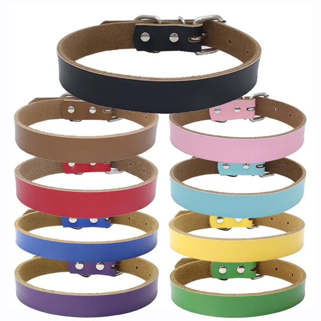 Pure leather pet collar