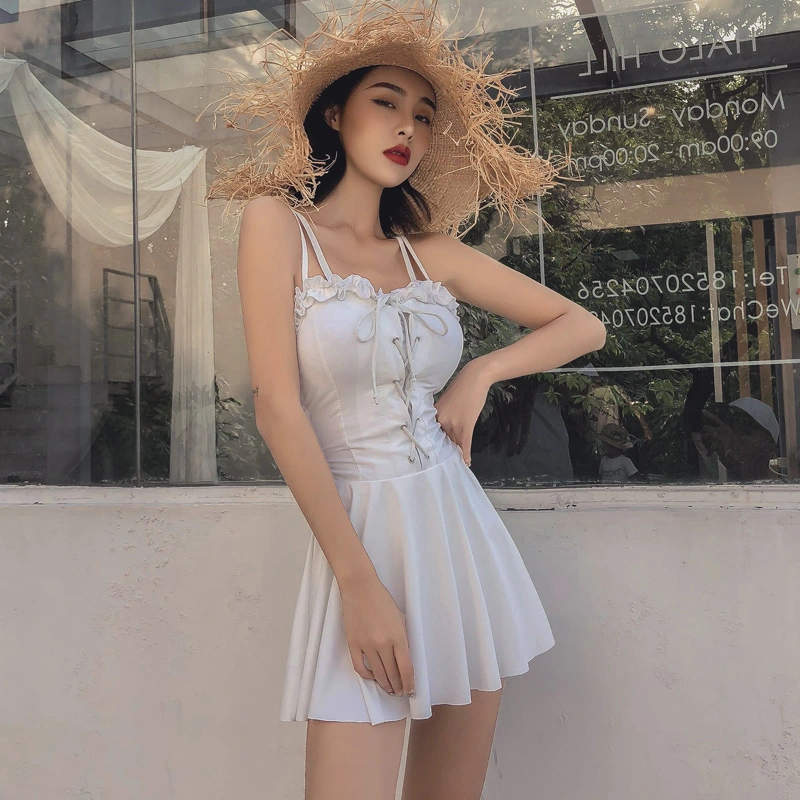 Slim cover belly conservative one-piece dress