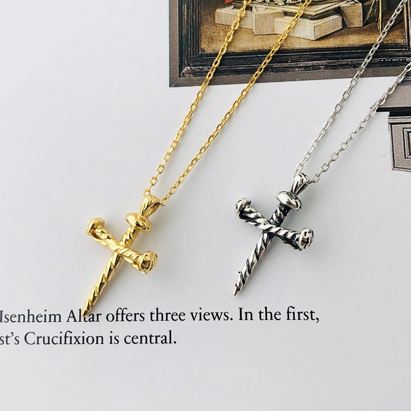 Simple Cross Necklace in Sterling Silver