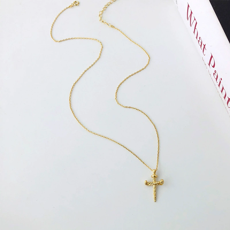 Simple Cross Necklace in Sterling Silver