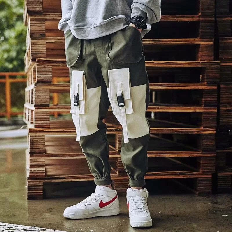Korean Fan Energy Overalls Super Hot Hip-hop Loose Stitching Beam Feet