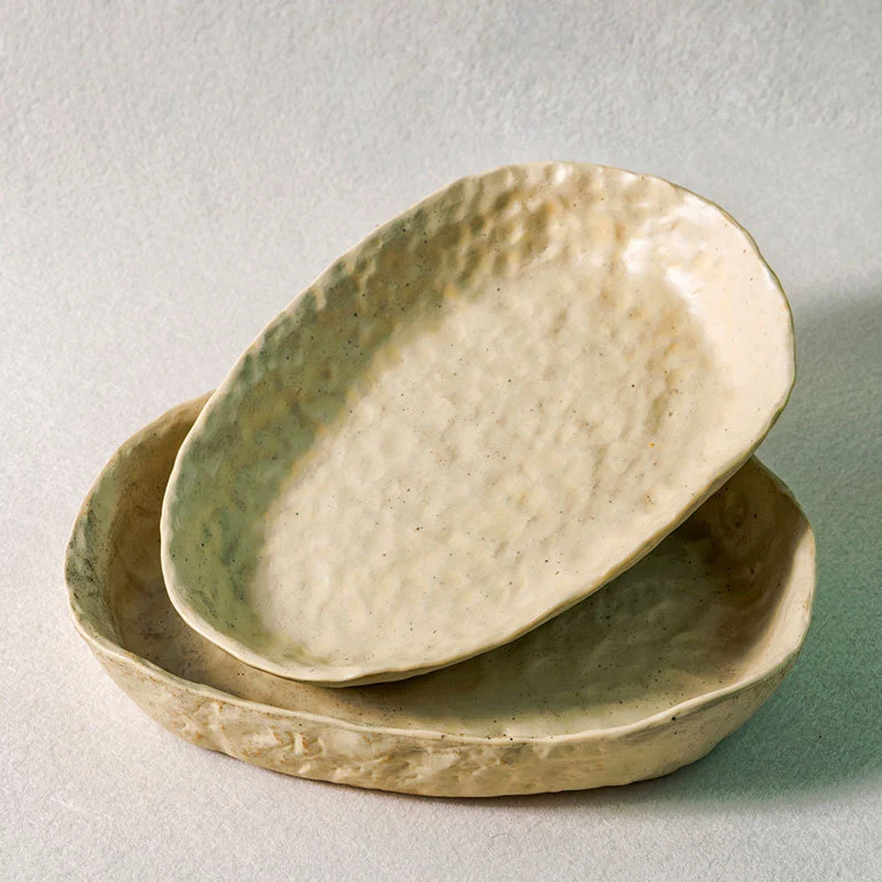 Irregular Hand-Kneaded Stoneware Tableware Set