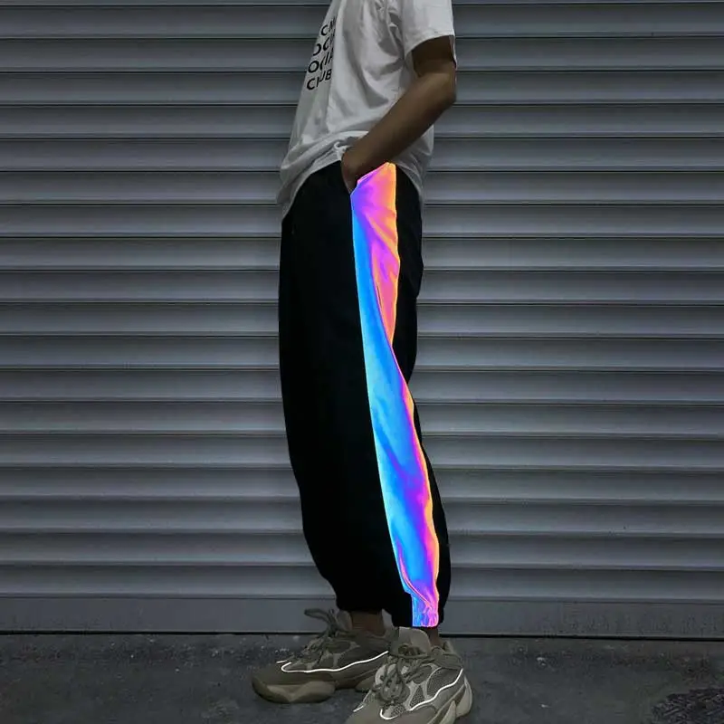 Colorful Luminous Reflective Couple Camouflage Sweatpants