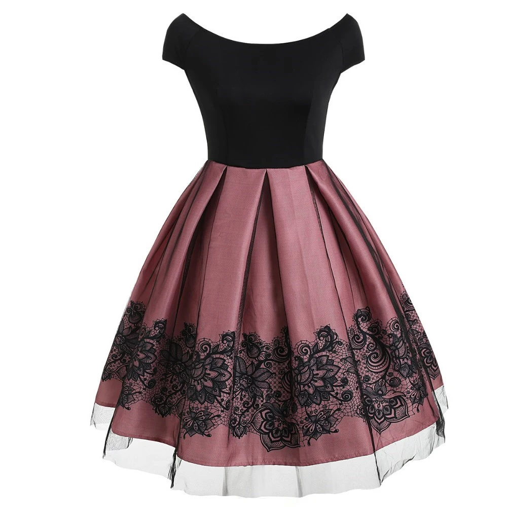 Retro dress with mesh cover