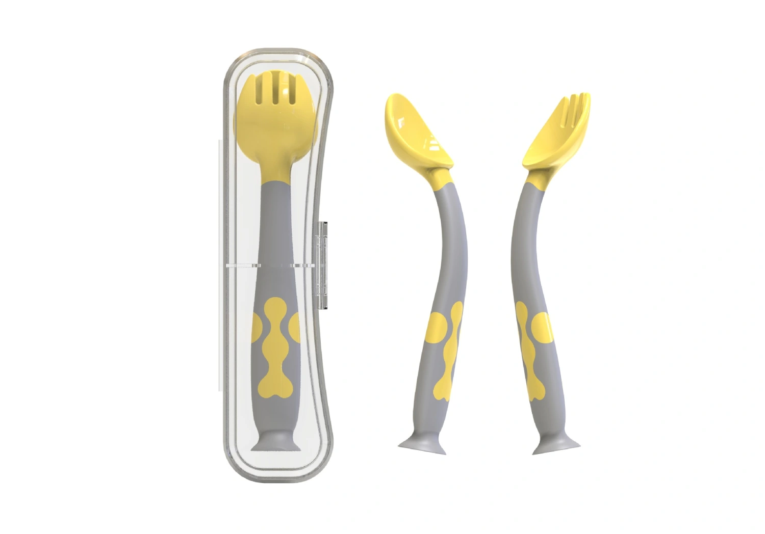 Training Twisting Spoon Fork Set Baby Learn to Eat Spoon
