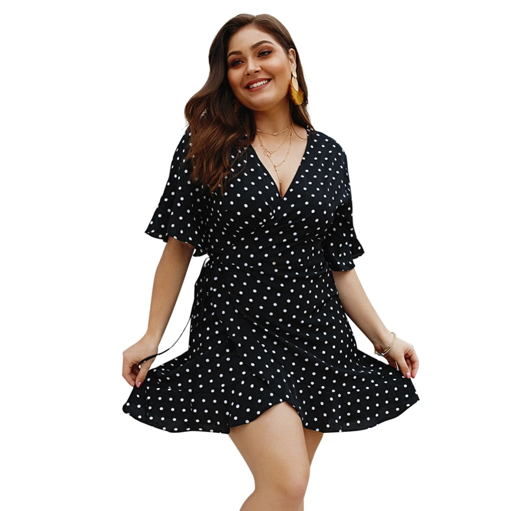 V-neck half sleeve cardigan women's Chiffon Dress