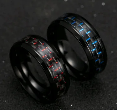 Carbon Fiber Ring Men's Ring Fashion Men's Titanium Steel Ring