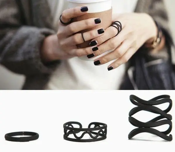 Harmony Sale™ Black Hollow Finger Ring Set For Women