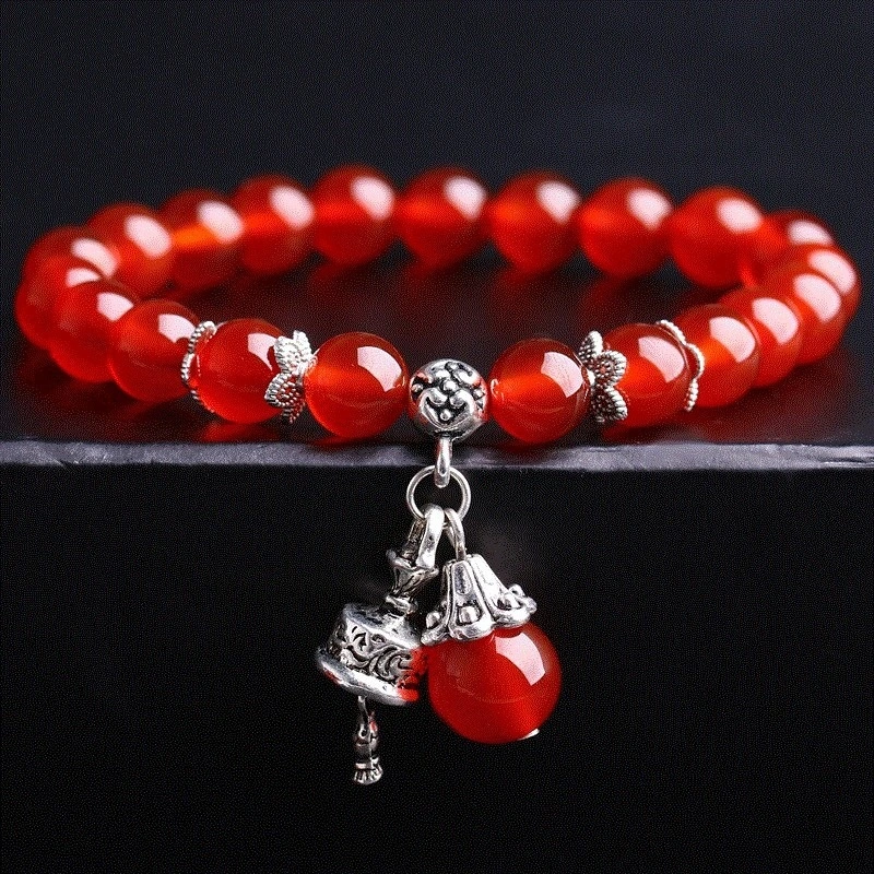 Natural red agate bracelet