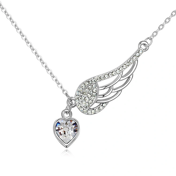 Fashion Love Wings Crystal Collarbone Chain