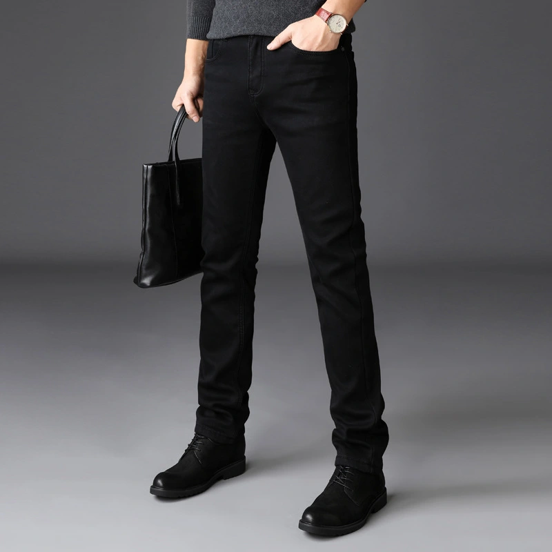 spring and summer new men's jeans men's Korean version of the trend of self-cultivation stretch pants youth black pants men