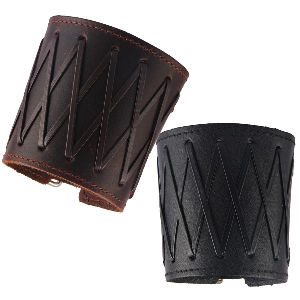 Vintage Cowhide Double-Layer Drawstring Wide Leather Bracelet For Men