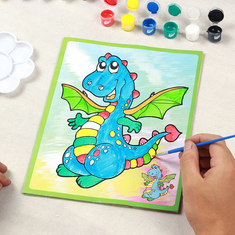 Children Painting Paint Painting Board Coloring  Card Pigment Graffiti Painting Card Set