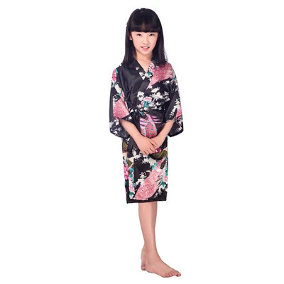 Girls print peacock robe