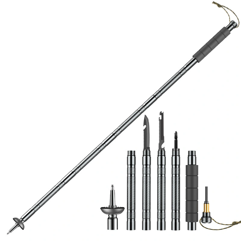 Equipment Of Walking Stick With Knife For Field Survival