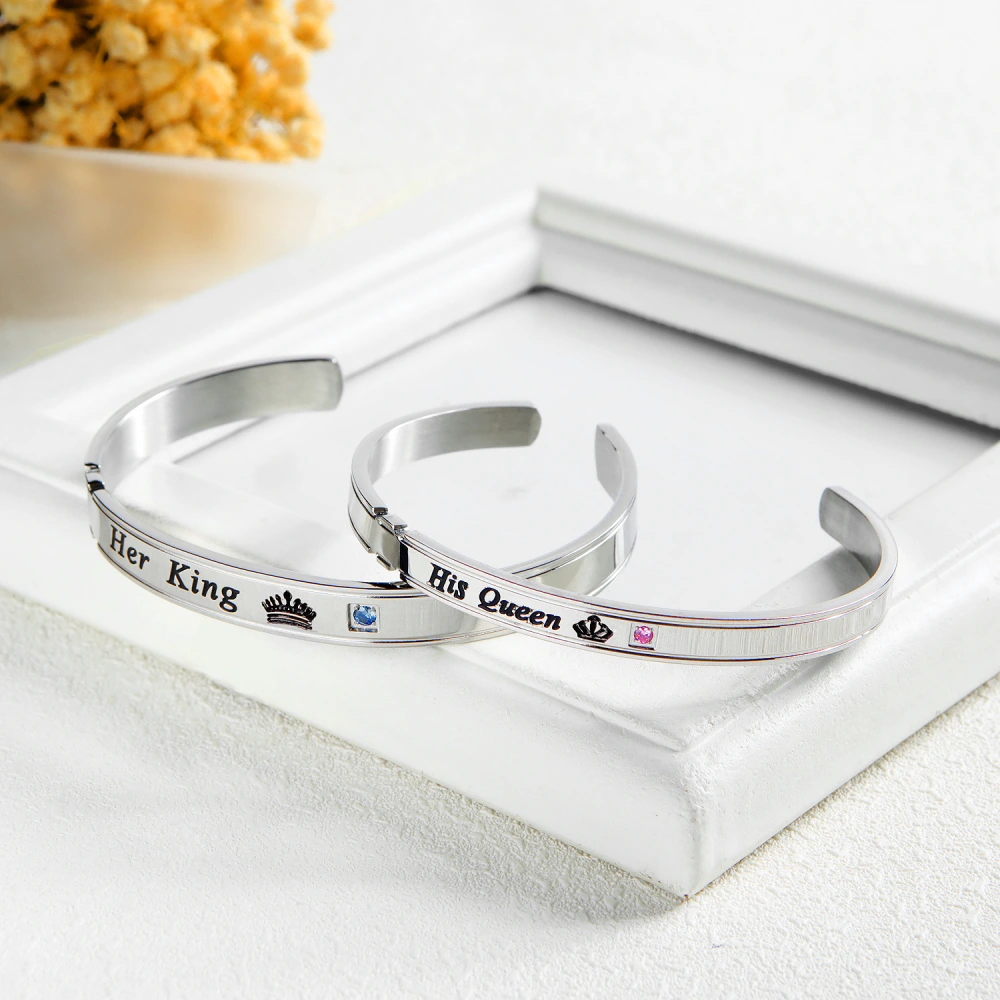 Titanium steel couple bracelet