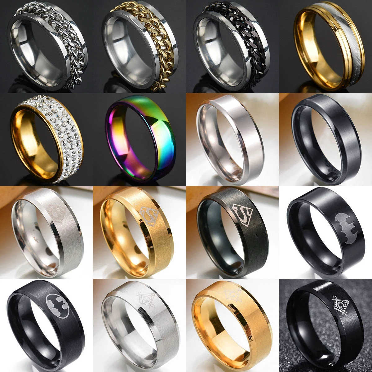 Titanium steel men's jewelry Masonic Ring