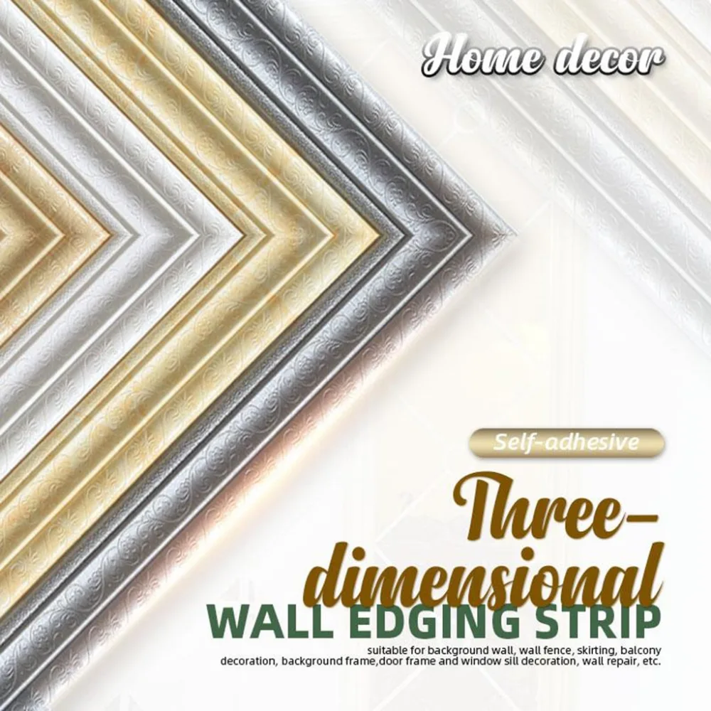 Self-adhesive 3D wall strip