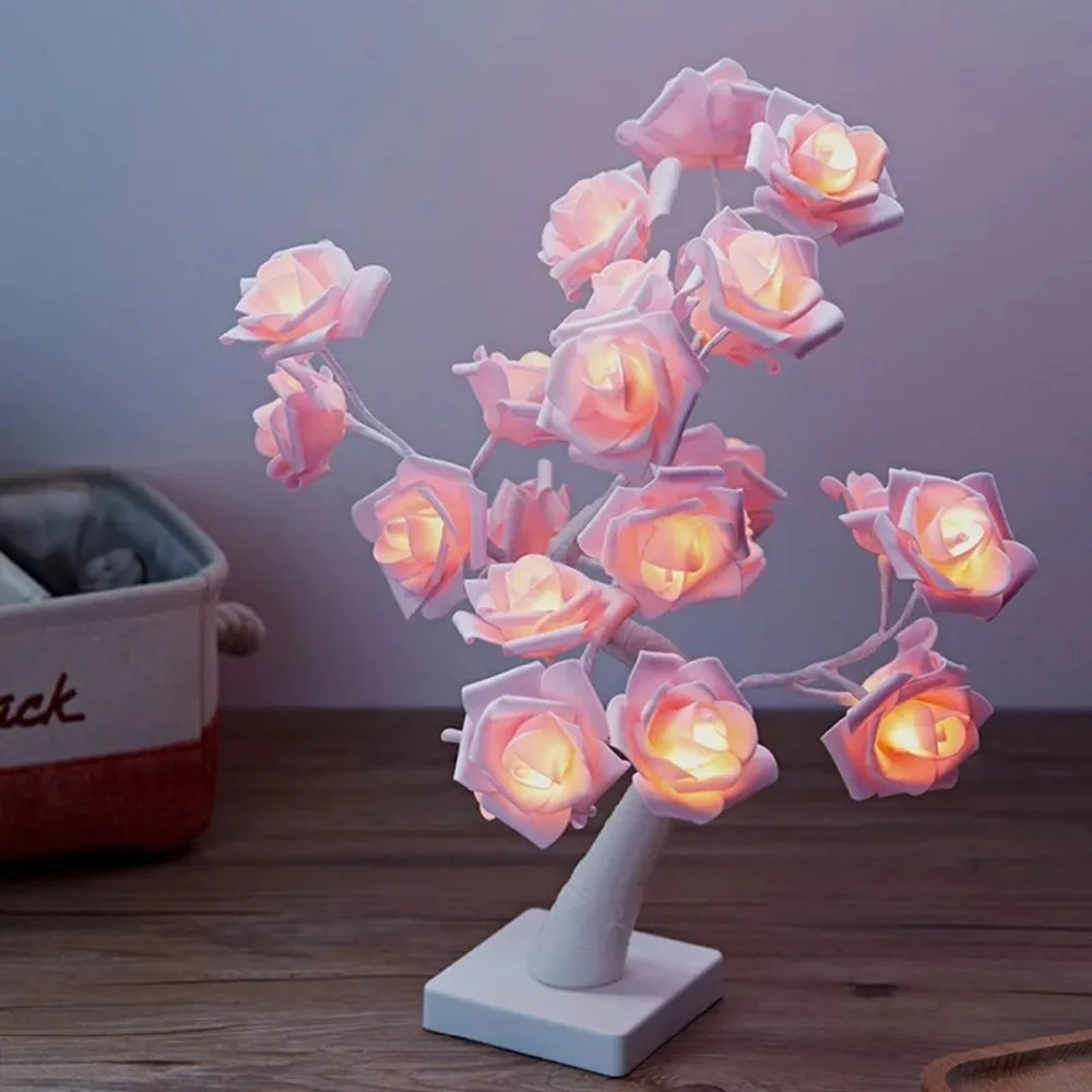 led imitation rose night light