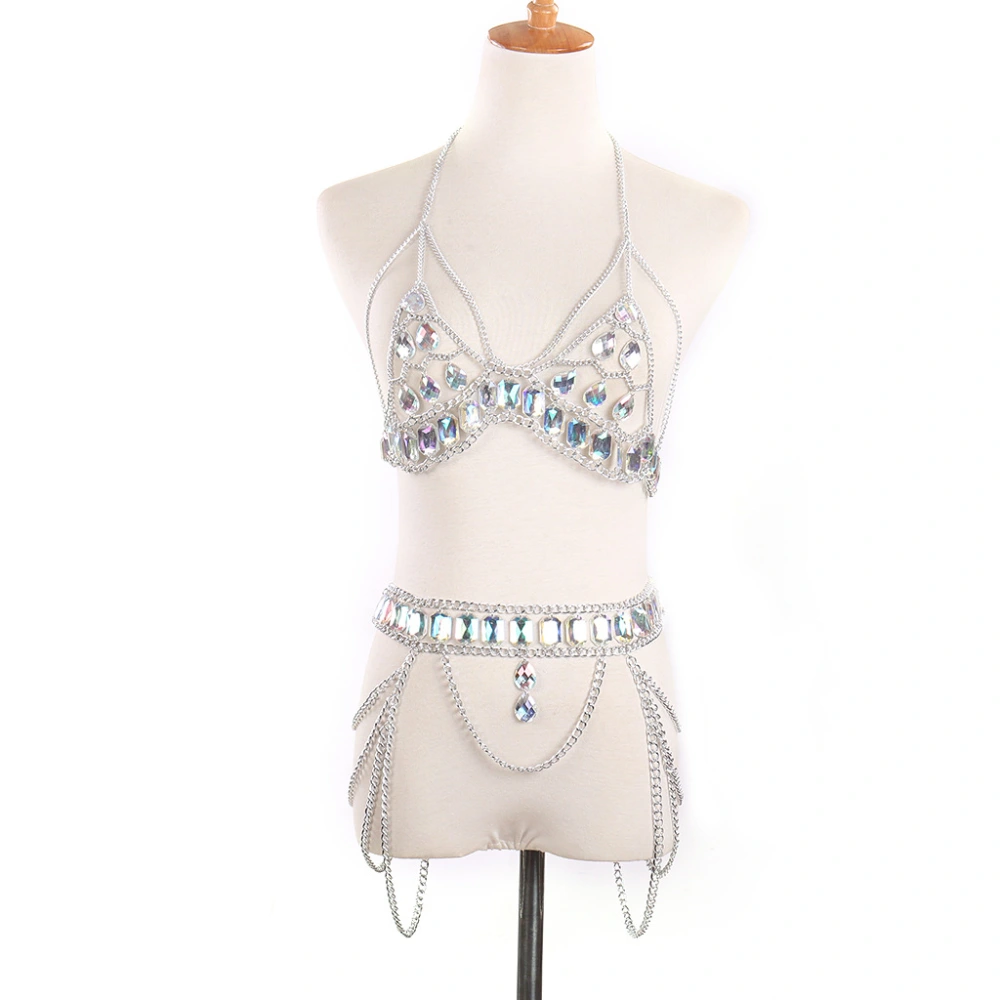 2021 summer new fashion beach dripping gem hanging neck suit