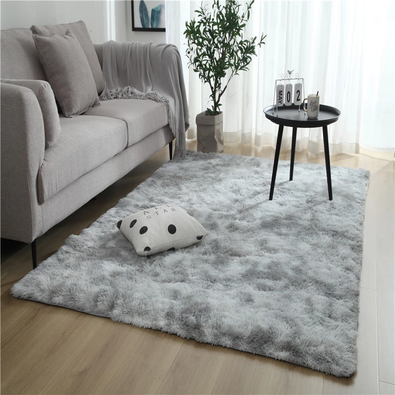 Long pile tie-dye household carpet
