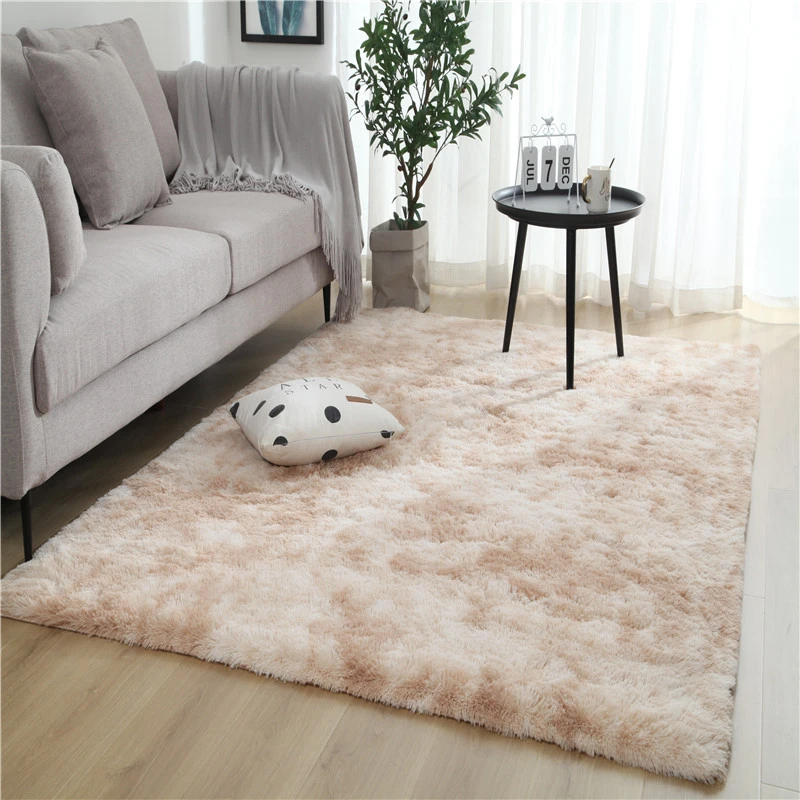 Long pile tie-dye household carpet