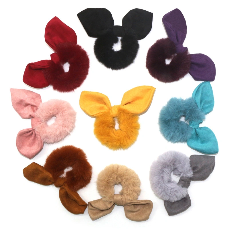 Rabbit Hair Loops Plush Rabbit Ears Rubber Band Hair Rope