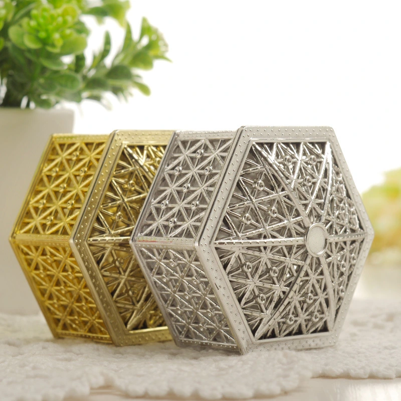 Gold and silver hexagonal candy box