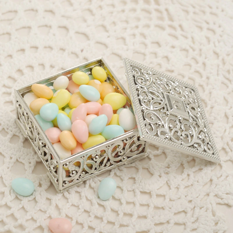 Gold and silver hexagonal candy box