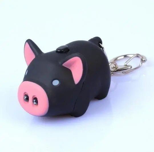 Cartoon Pig LED Torch and OINK Keychain