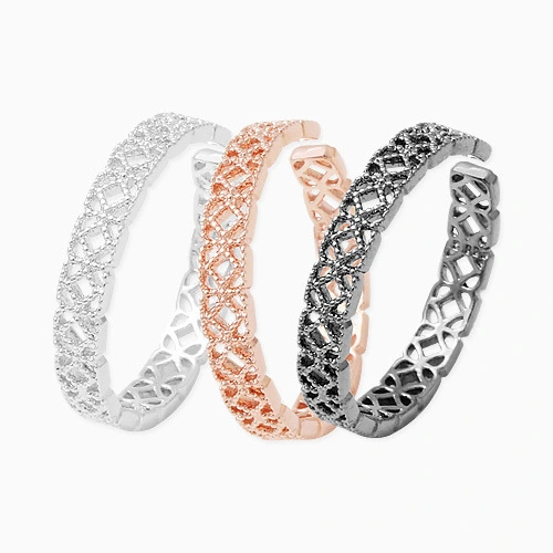 Geometric diamond S925 sterling silver ring