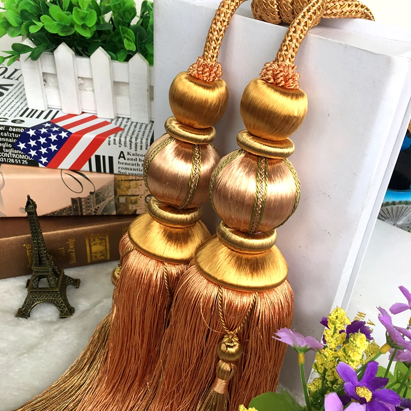 The Beauty Of Cotton New European Curtain Tie Ball Hanging Ball Double Tassel Fittings Buckle Tie Rope Decorative Hanging