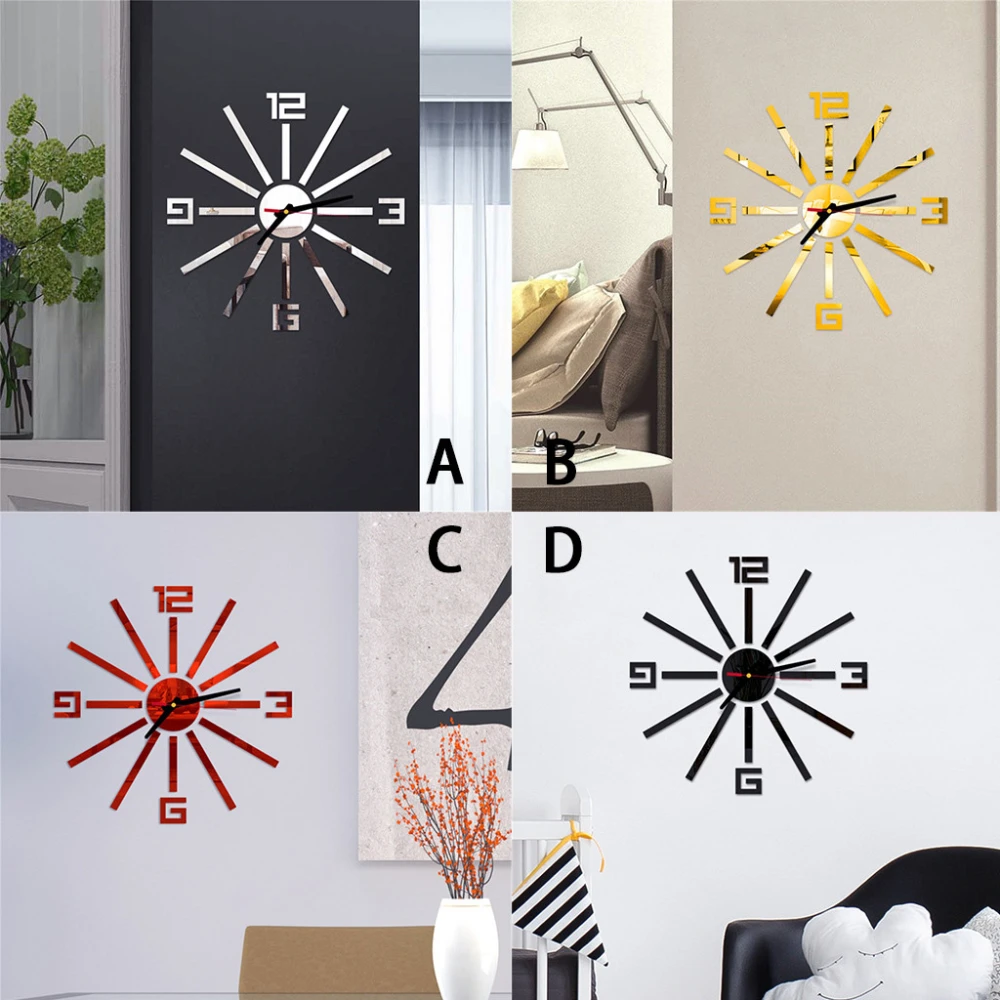 Creative DIY Acrylic Wall Clock Mute Wall Sticker